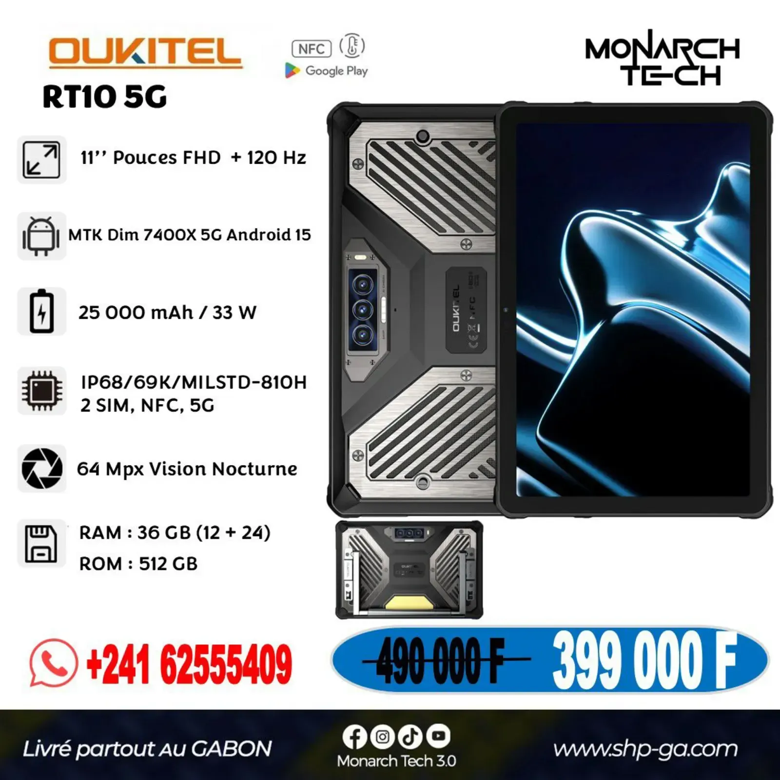 Main Photo - Marketplace | Tablette Oukitel Rt10 5G, Petit paris, Libreville, Gabon | Electronics & Media 