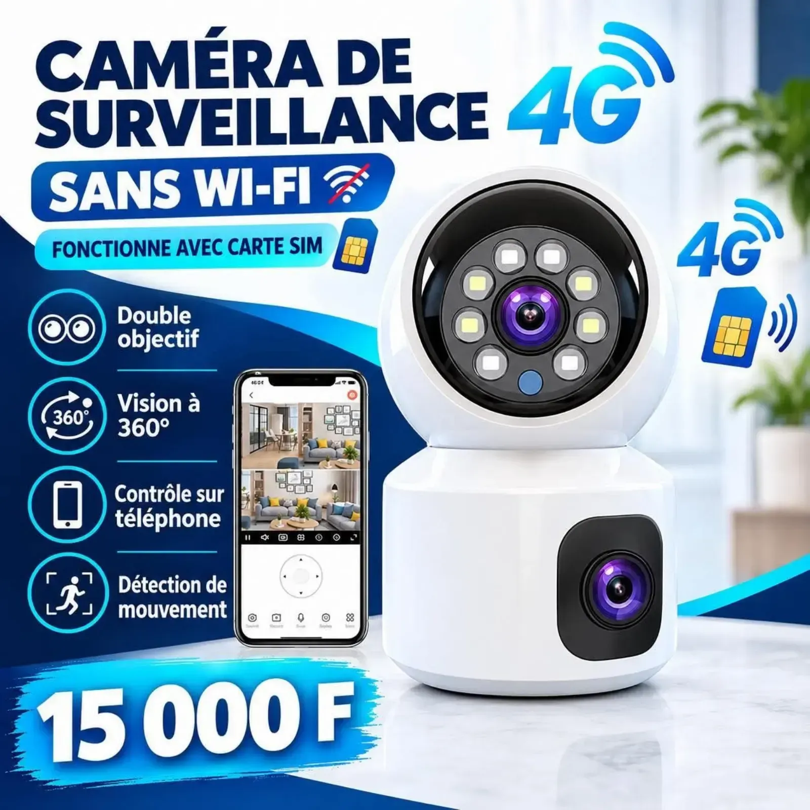 Caméra De Surveillance 4G Sans Wifi